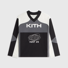 Kith Kids Just Us Blocked Malik Jersey - Black Relaxed Neckline