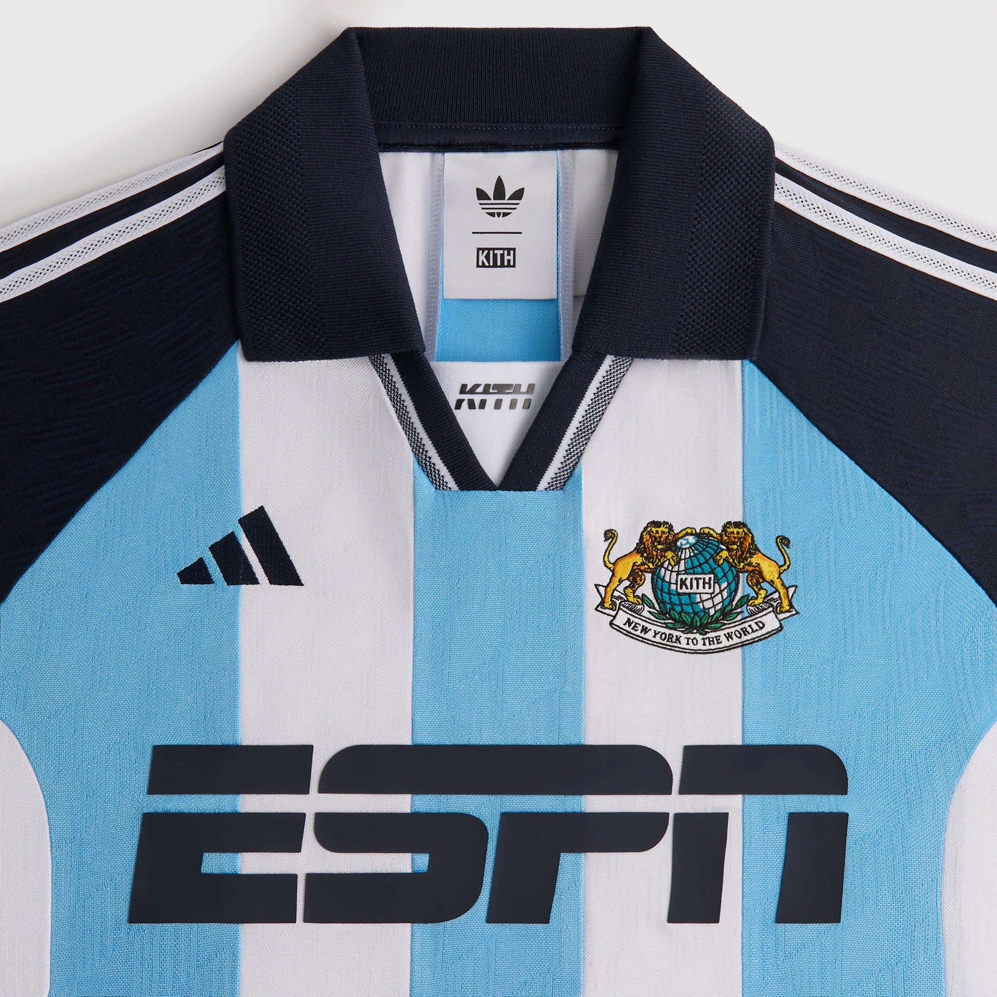Effortless Fit Fade Resistant Finish Kith for adidas Football ESPN Jersey - White / Blue