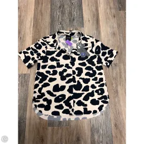 Blouse Short Sleeve By Lysse In Animal Print, Size: L PortableOption Easy Fit