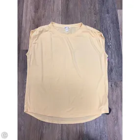 NonChafingTrim Flexible Knit Fabric Top Short Sleeve By Athleta In Yellow, Size: L