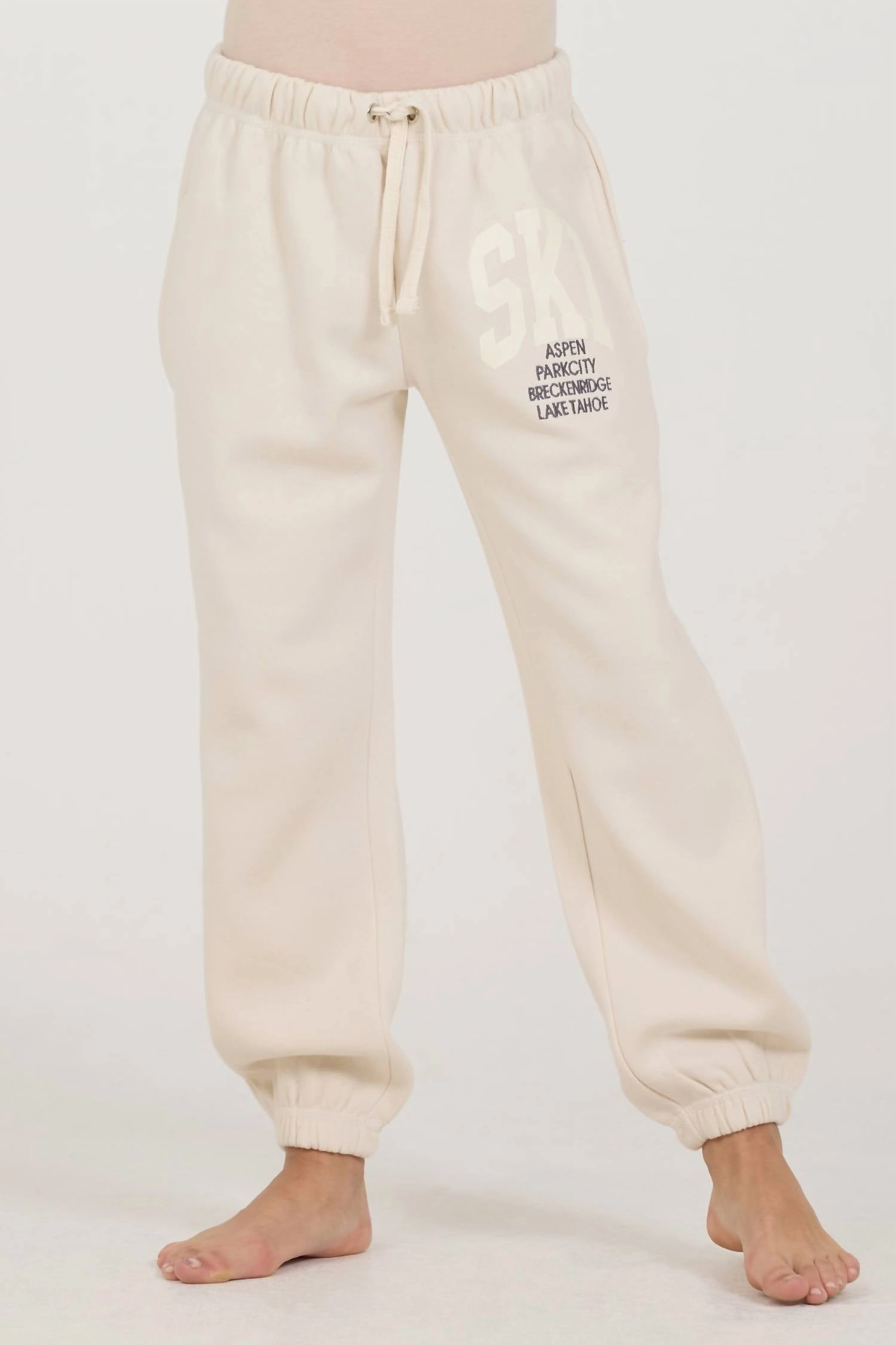 Softened Hem StainResistantFinish Kid's Ski Destination Jogger In Bone