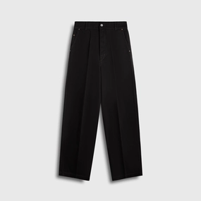 Essential Wear Distressed finish Lemaire Maxi Barrel Workwear Pants - Black