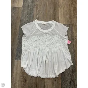 Blouse Short Sleeve By Meadow Rue In White, Size: S NaturalFiberBlend