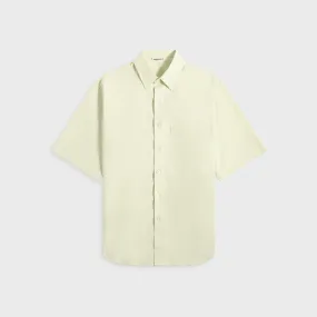 Auralee Washed Finx Twill Big Half Sleeved Shirt - Light Green Microfiber Material Fall Foliage