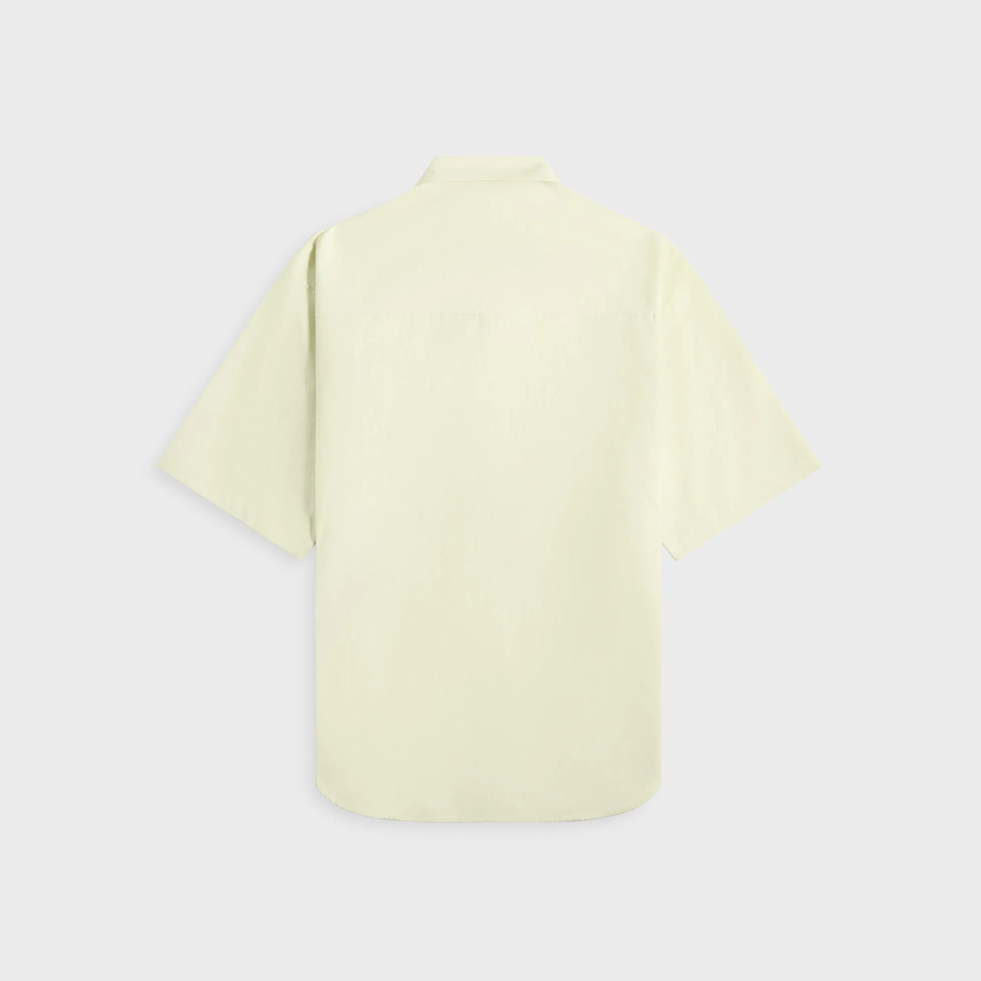 Ventilated Back Panel Auralee Washed Finx Twill Big Half Sleeved Shirt - Light Green