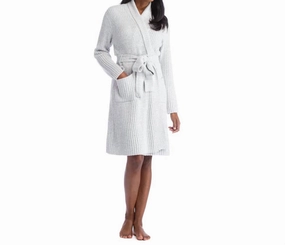 Breathable fabric Softened Edges Marshmallow Rib Robe In Heather Grey