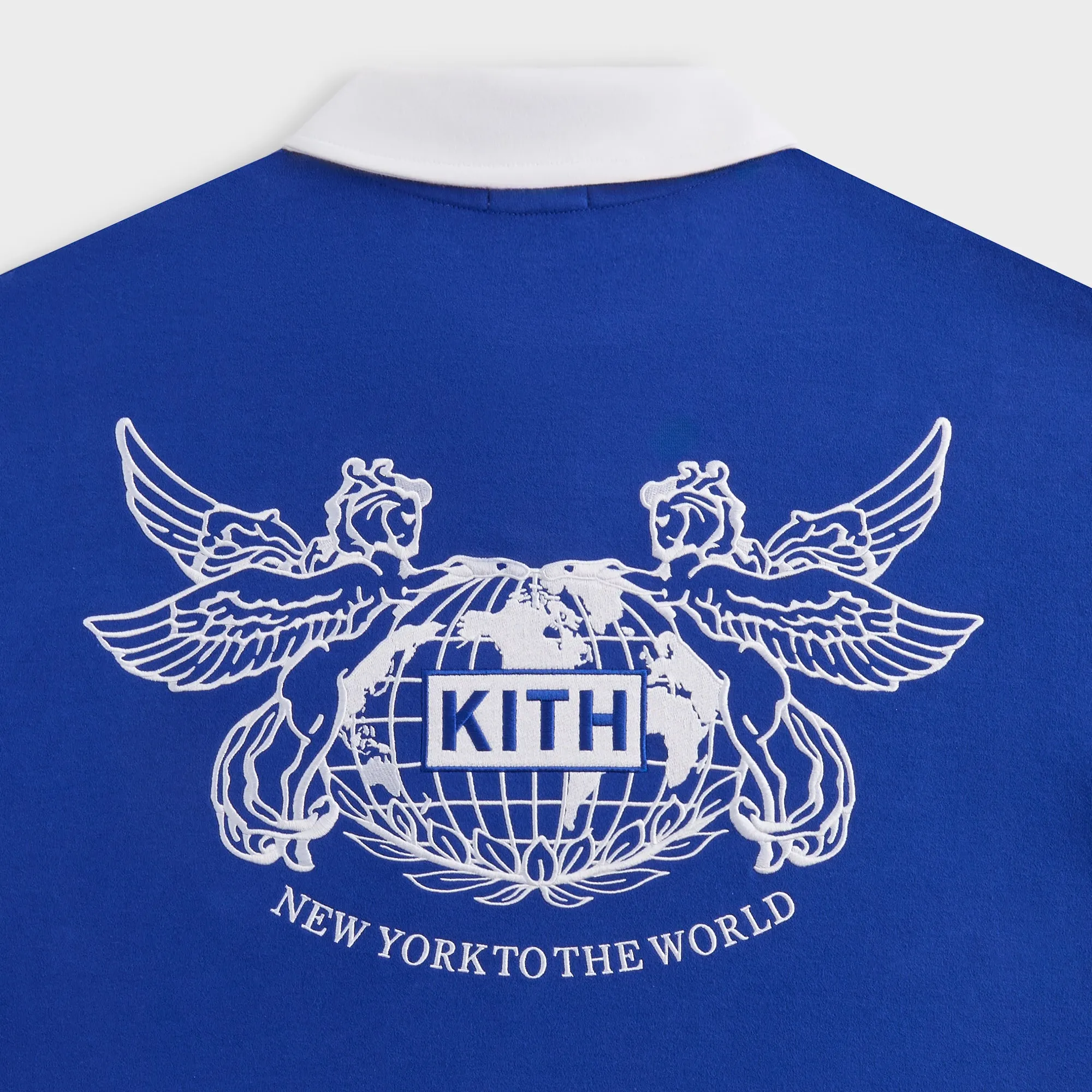 Slim Fit Style Kith Pegasus Crest Nelson Collared Pullover - Cyclone