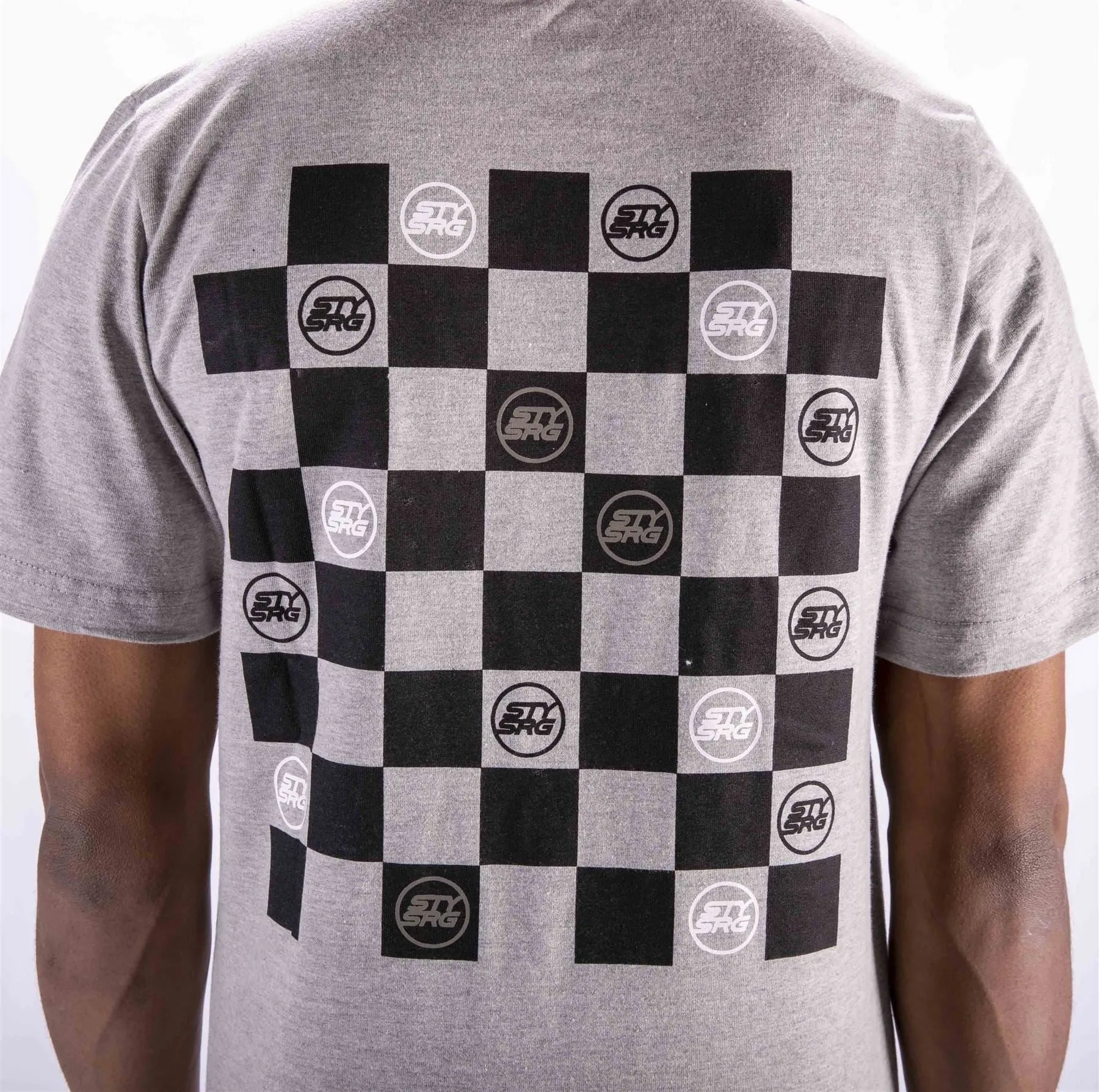 Stay Strong Checker T-Shirt - Grey Comfy Look Wear