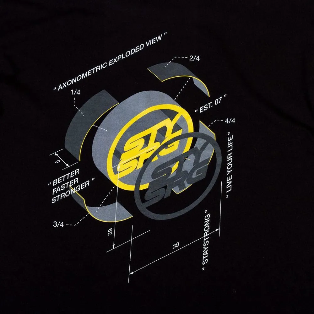 Stay Strong x Jonny Mole Exploded Long Sleeve T-Shirt - Black Soft Design Urban Streetwear