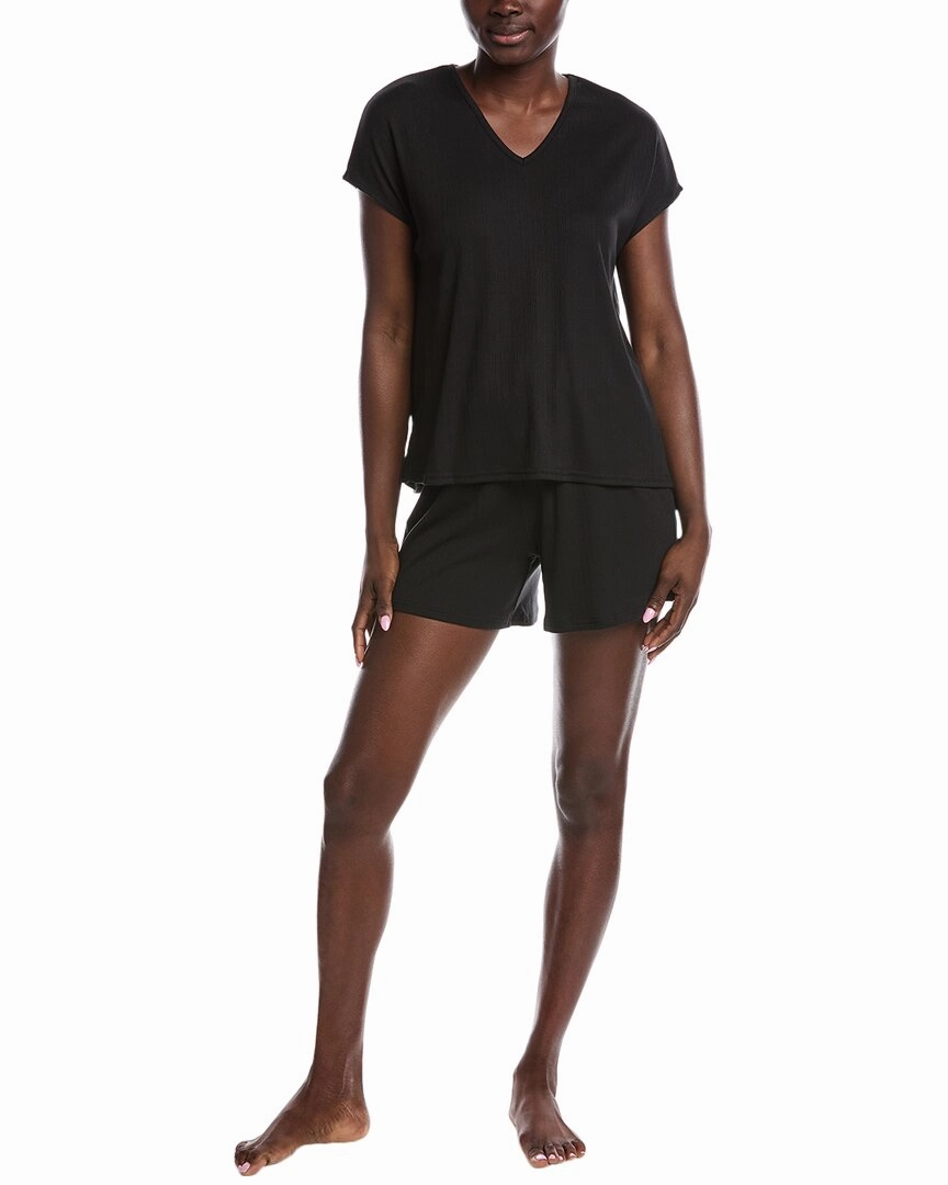 Double Layered Collar N Natori 2pc Sooth Pajama Short Set