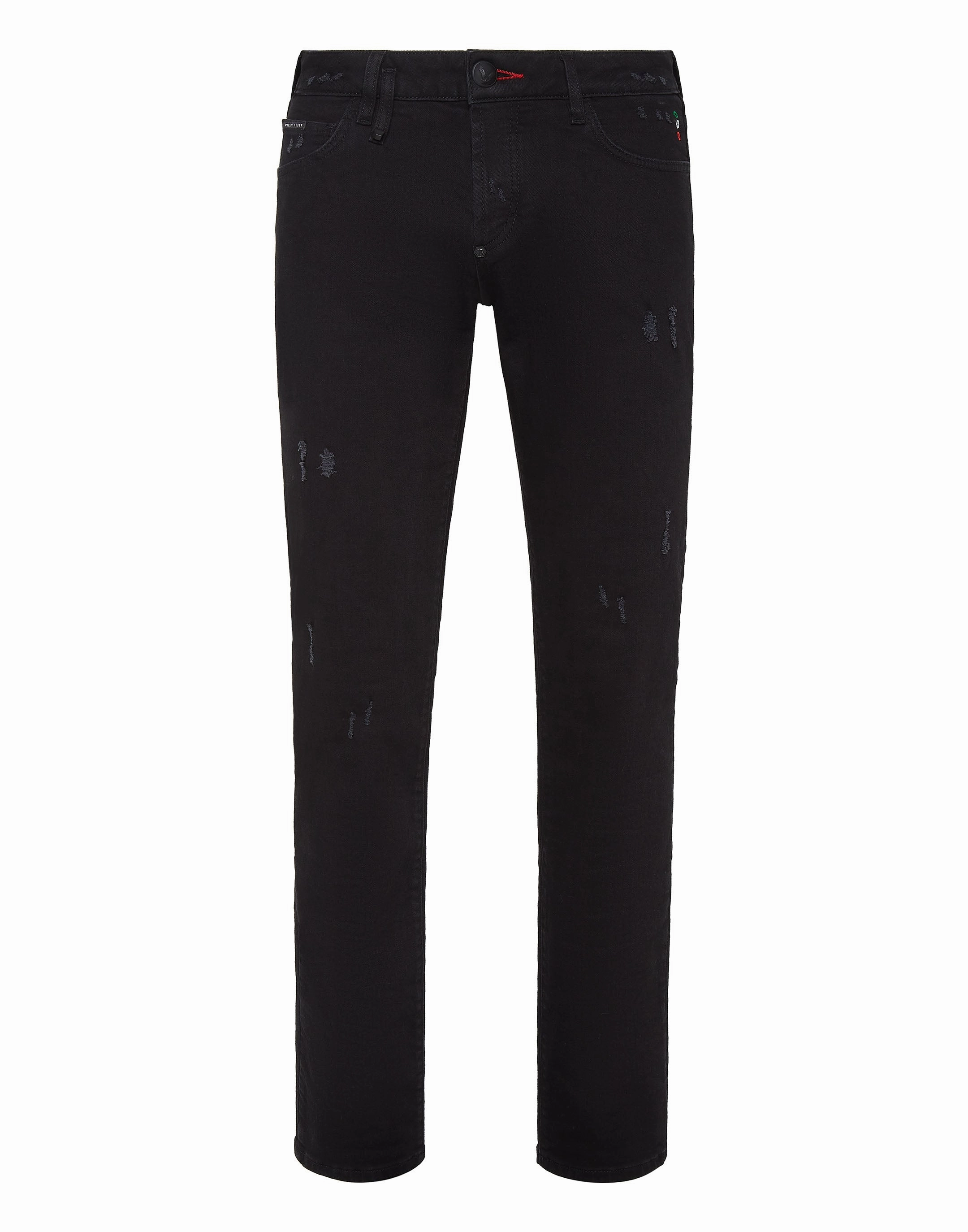 Denim Trousers Straight Cut Supreme Iconic Plein Formal Adult Fashion