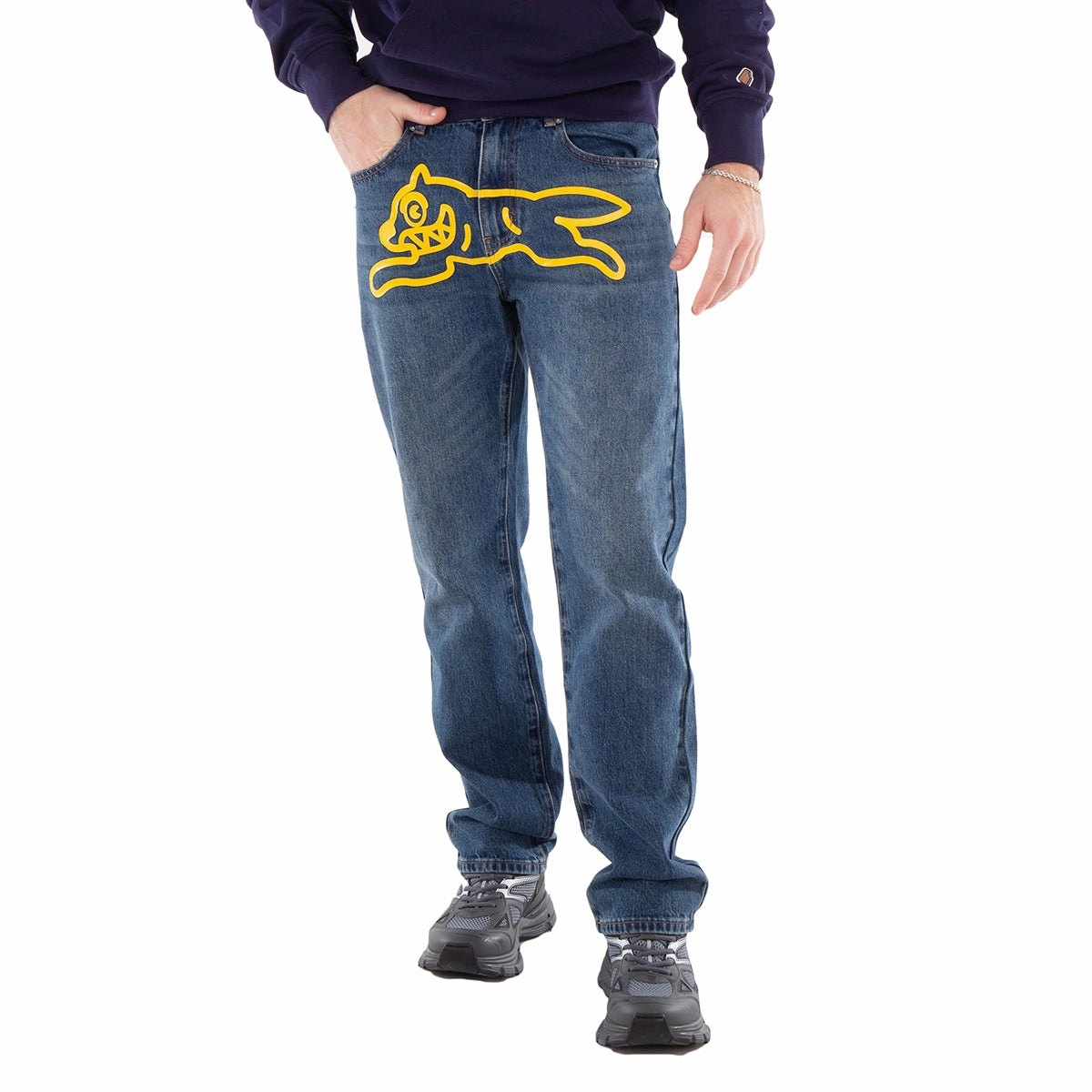 Billionaire Boys Men's Blue Icecream Running Dog Jeans Flexible Fit