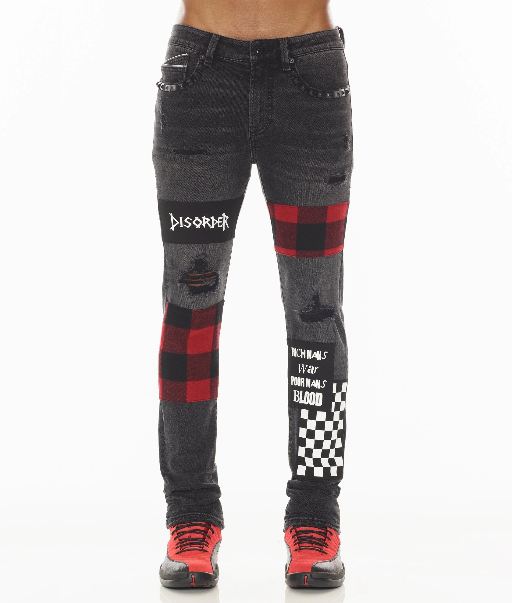 Premium Party Look PUNK SUPER SKINNY IN PLAID