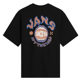 Breathable Fit Active Wear Vans Open Mouth Loose T-shirt - Black