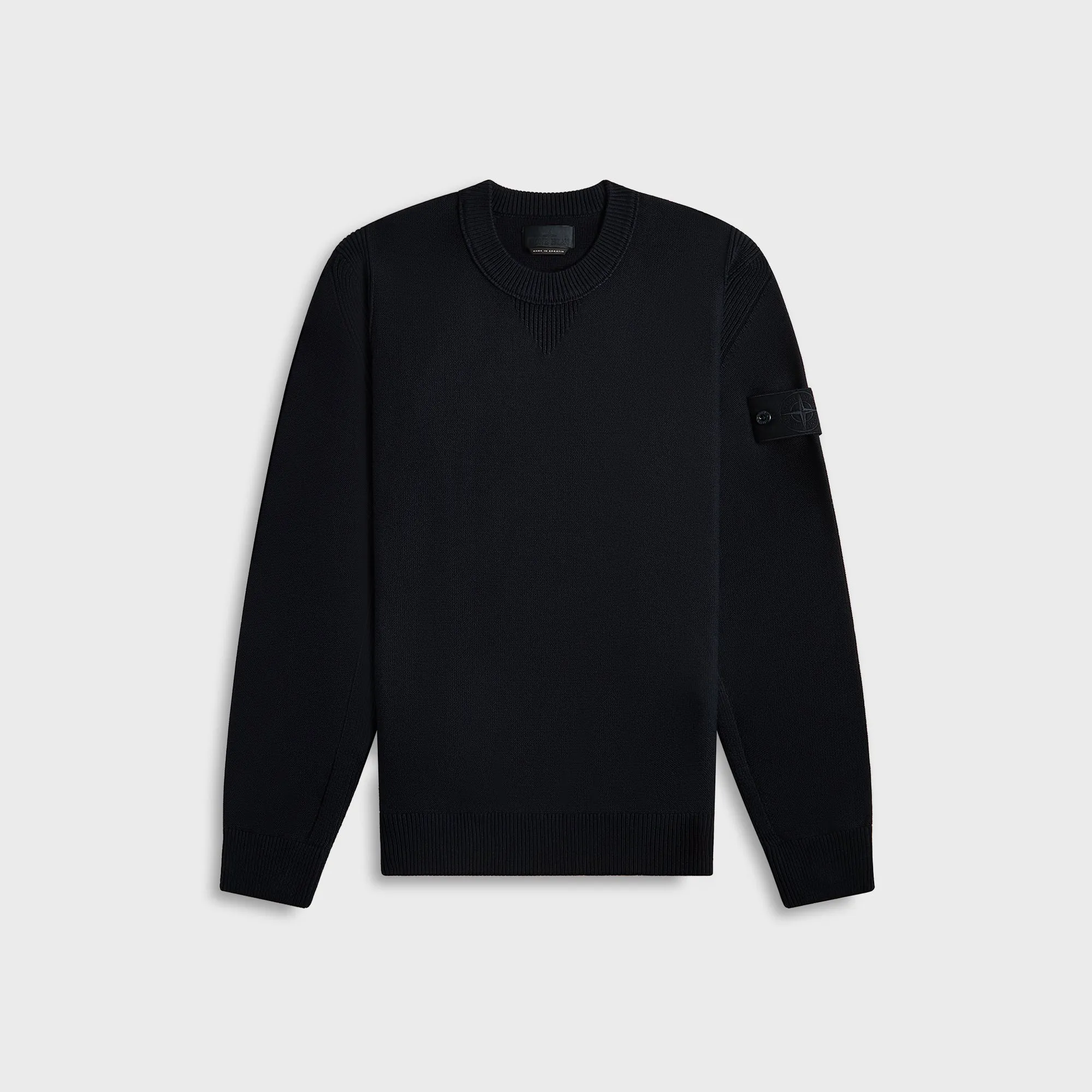 Low Maintenance Care Cold Weather Wear Stone Island Cotton Cashmere Ghost Piece Crewneck - Navy Blue