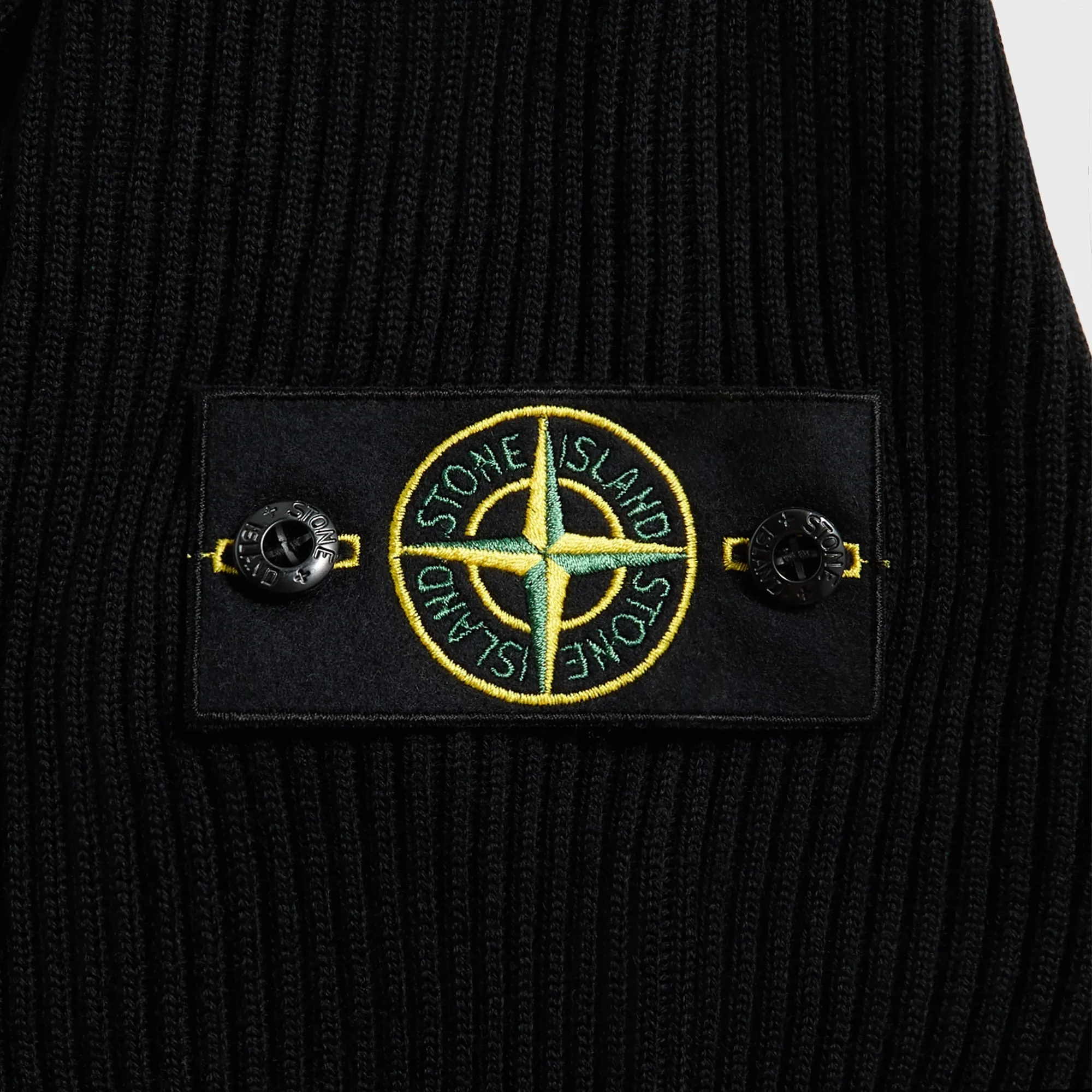 Tagless Neck Finish Stone Island Crew Neck - Black