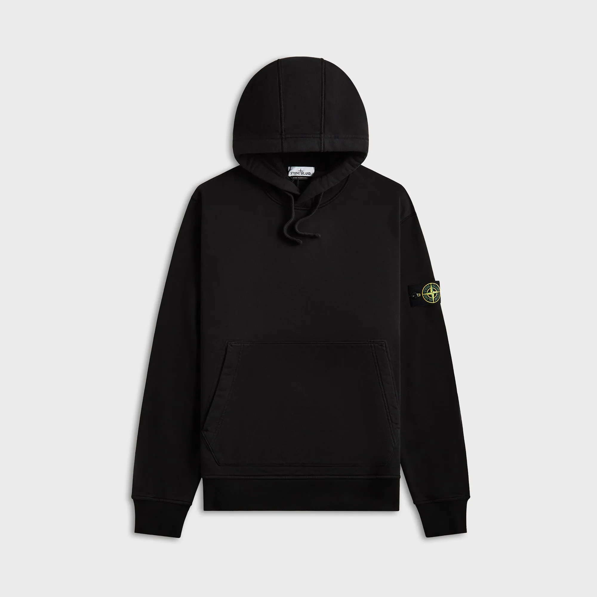 Yoga - wear Stone Island Garment Dyed Cotton Hoodie - Black