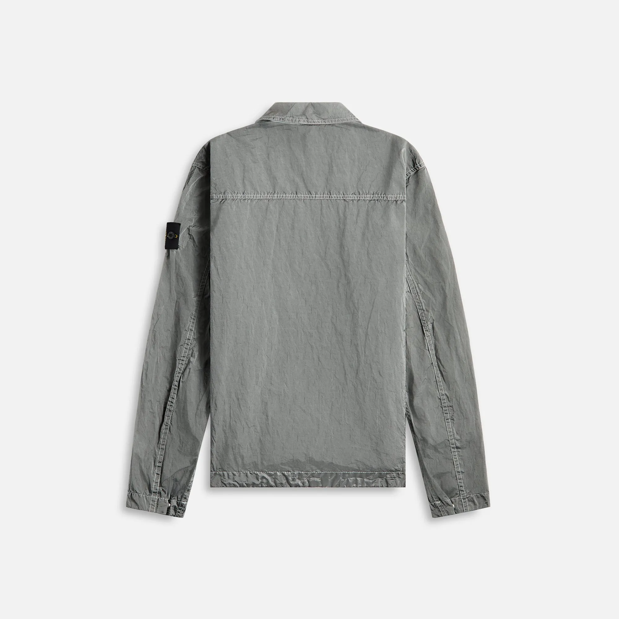 Neutral Toned Stitching Stone Island Nylon Metal Garment Dyed Shirt - Pearl Grey
