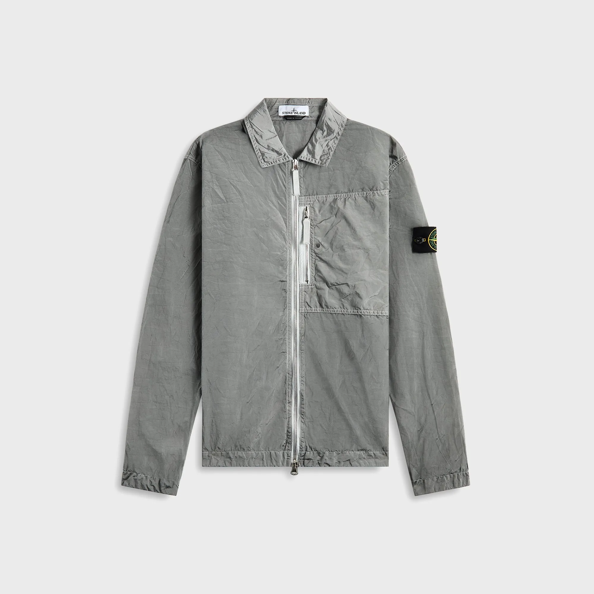 Stone Island Nylon Metal Garment Dyed Shirt - Pearl Grey No Bulk Layering System