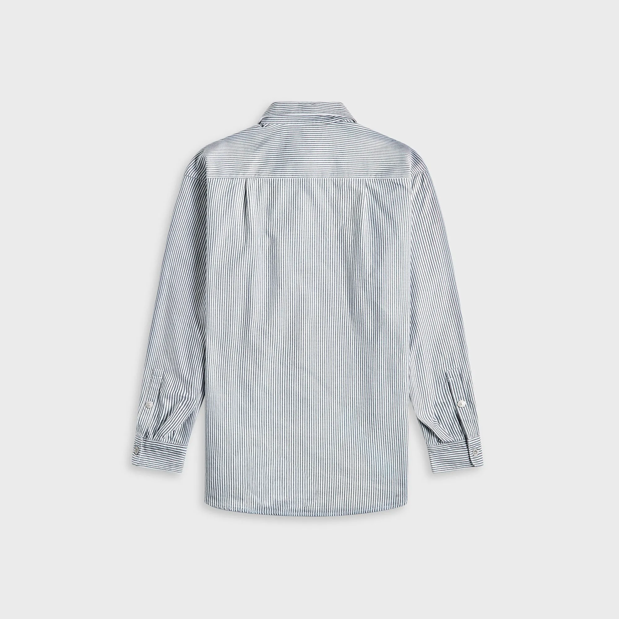 Anti Pill Treatment Stone Island Striped Oxford Cotton Marina Shirt - Blue Marine