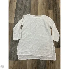 Tunic 3/4 Sleeve By Eileen Fisher In White, Size: Xs Sun Protection Fabric