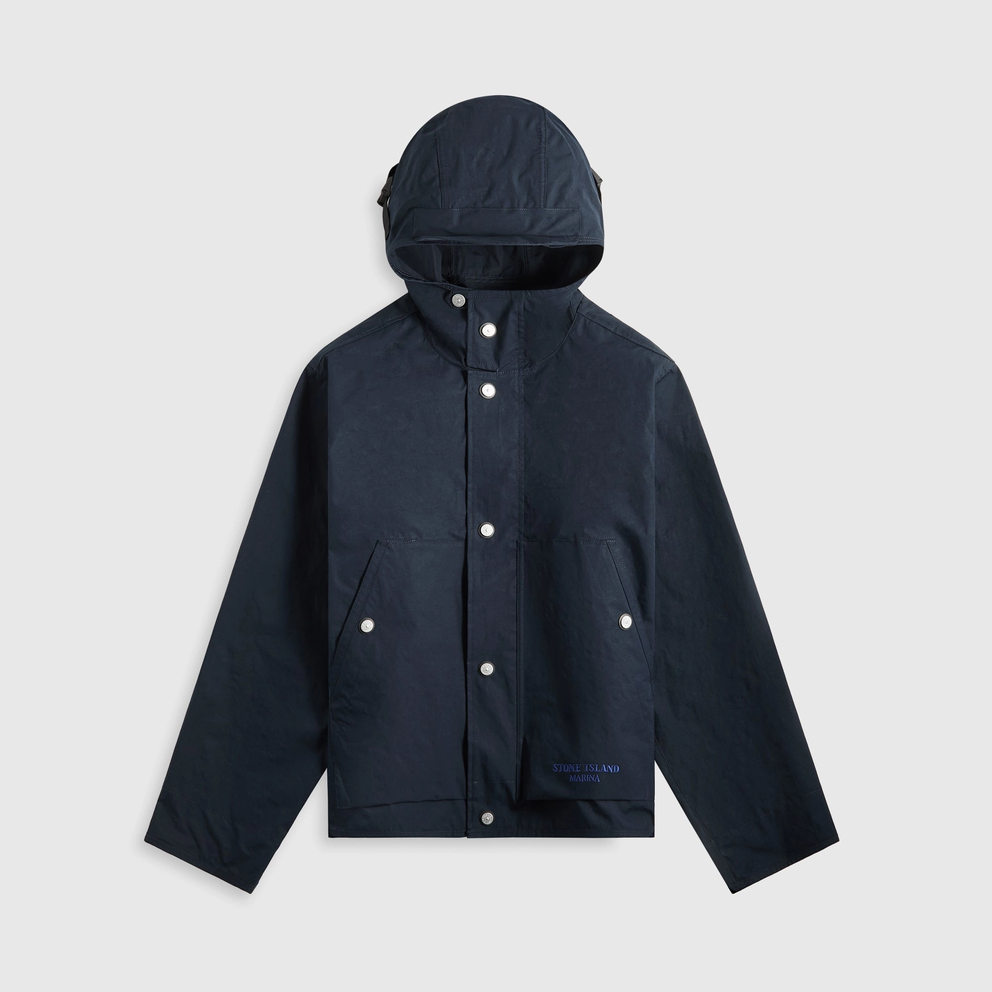 Stone Island Aluminum Tela Marina Short Parka - Navy Blue Basic Fit Flexible Joint Articulation