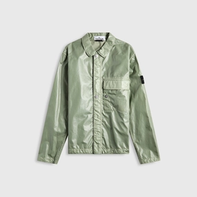 Two Way Zipper Stone Island Mussola Gommata-Tc Garment Dyed Jacket - Sage