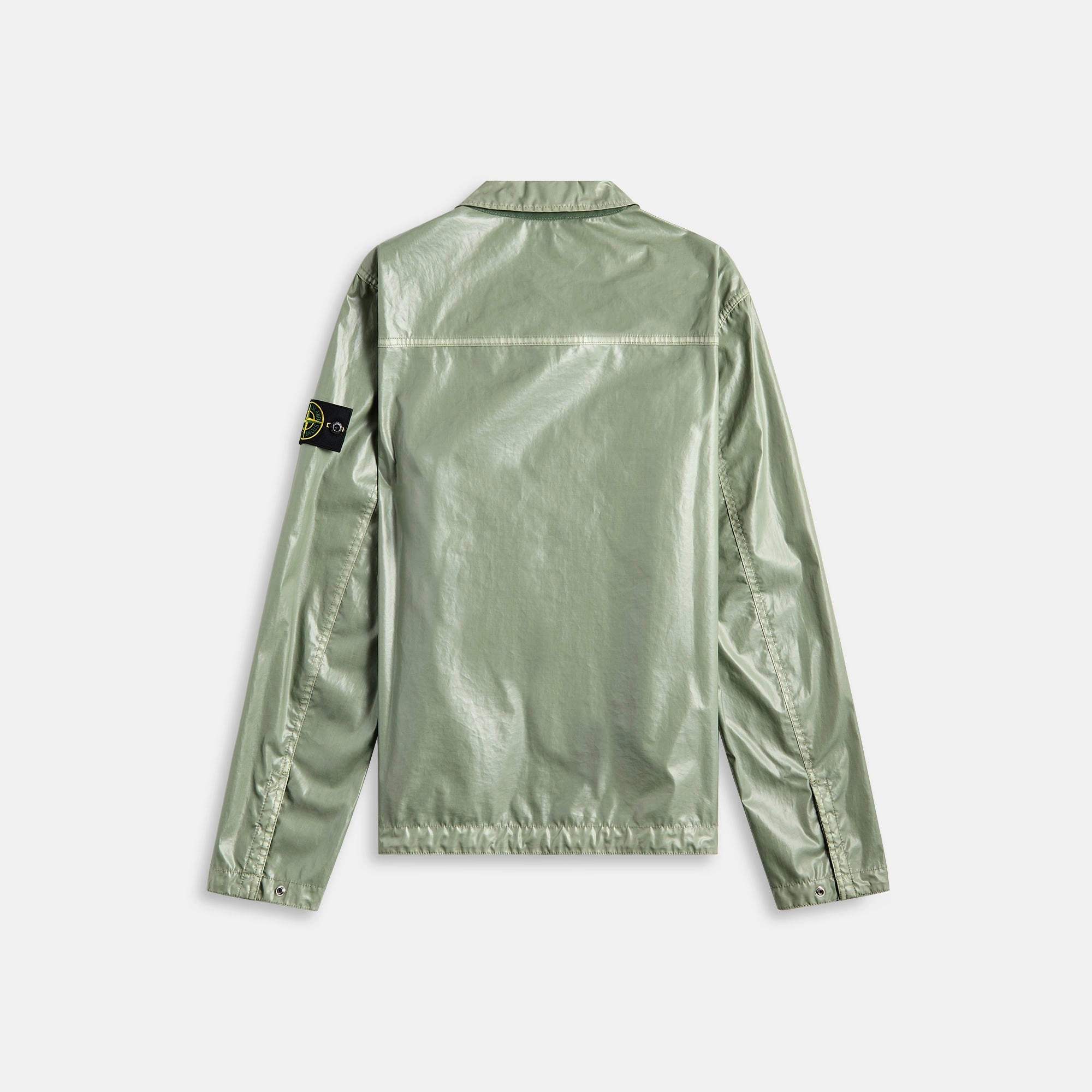 Modular Layering Stone Island Mussola Gommata-Tc Garment Dyed Jacket - Sage