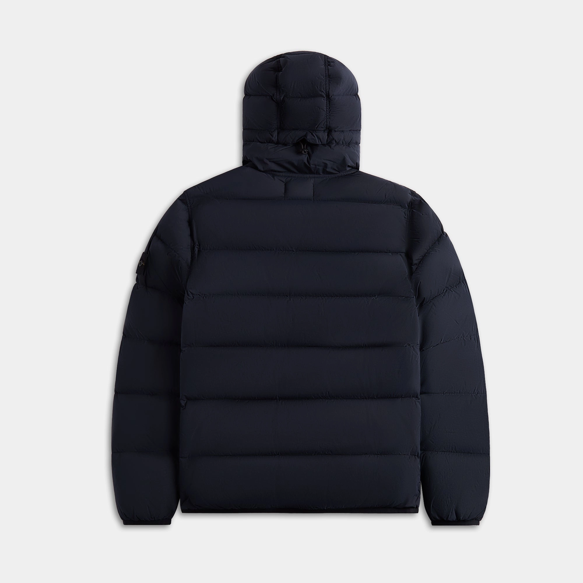 Stone Island Real Down Hooded Jacket - Navy Blue HighCollarDesign Thermal Insulated Jacket