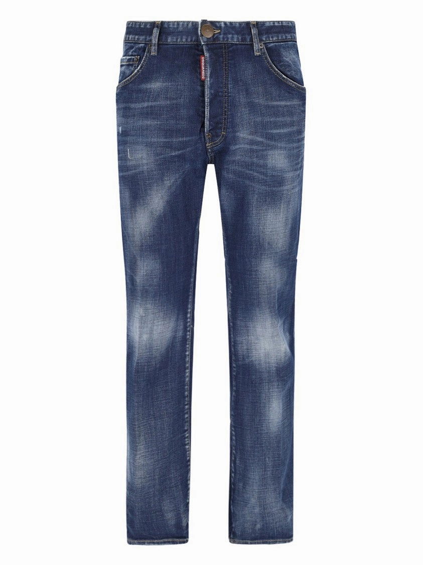 Straight Jeans ?C Blue Garment Dyed Texture Relax Fit