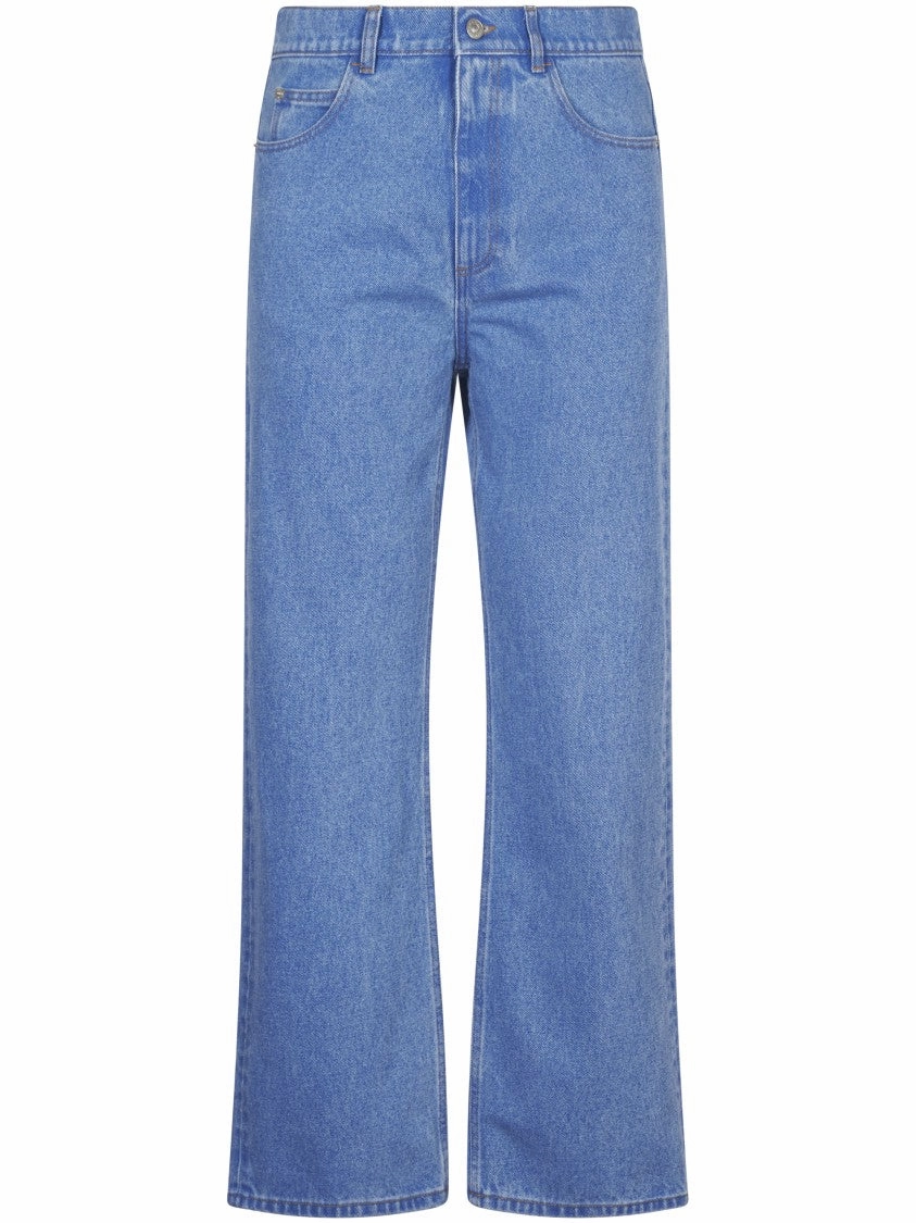 Straight Leg Denim Trousers With Five-Pocket Design Wardrobe Classic