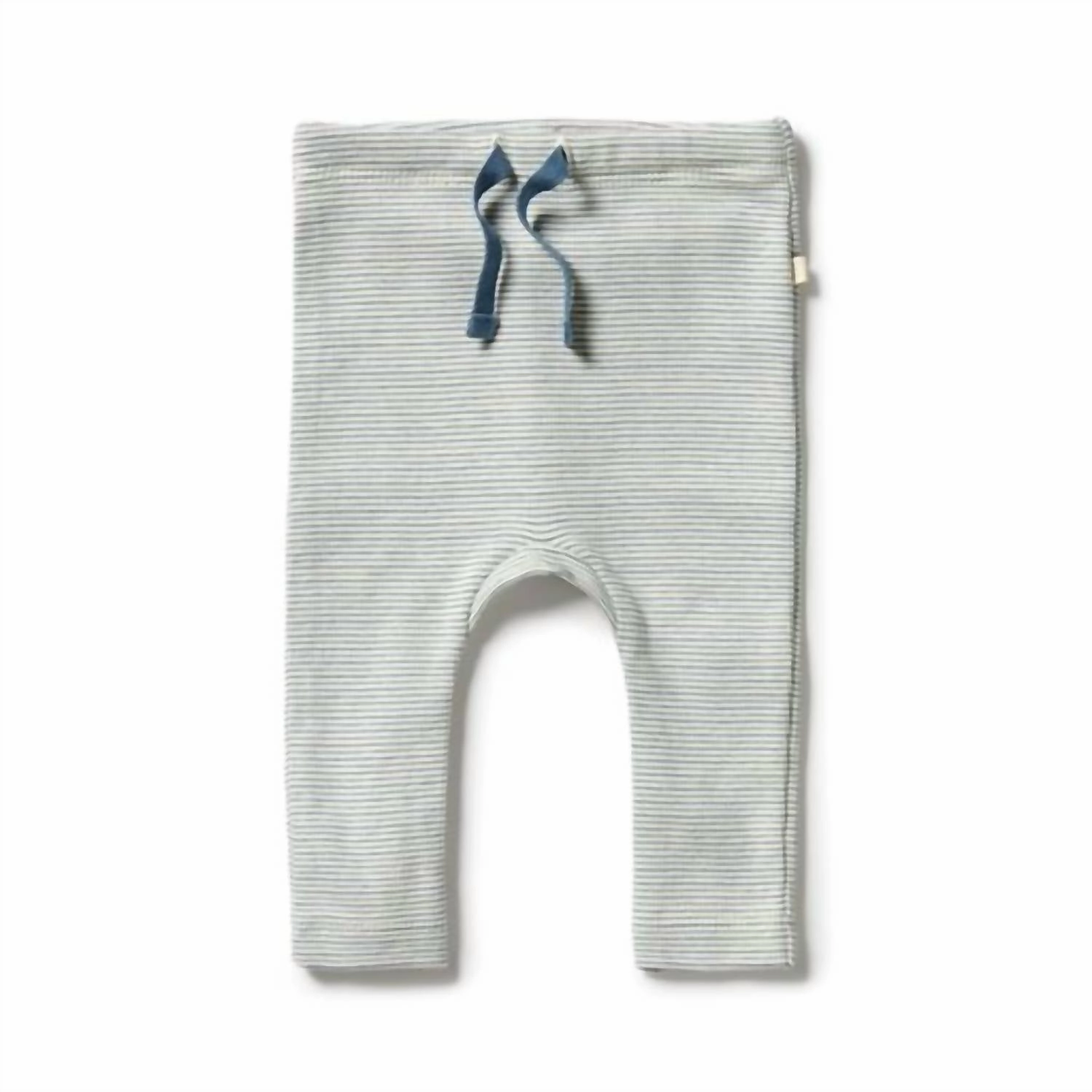 Kid's Organic Stripe Leggings In Bluestone Ventilated Mesh Lining