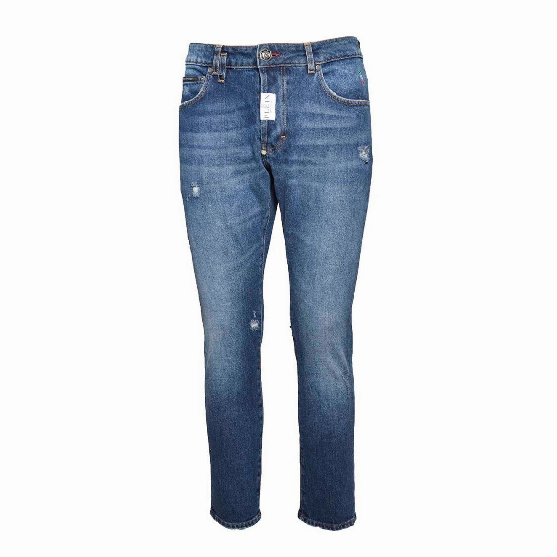 Lightweight Material Straight Skinny Fit Jeans In Blue Denim
