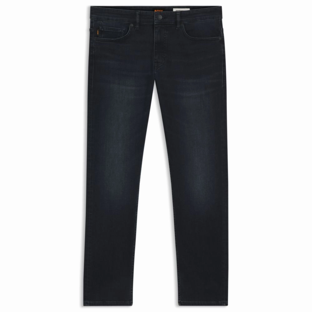 Delaware slim-fit jeans in blue-black soft-motion denim Breathable Fit