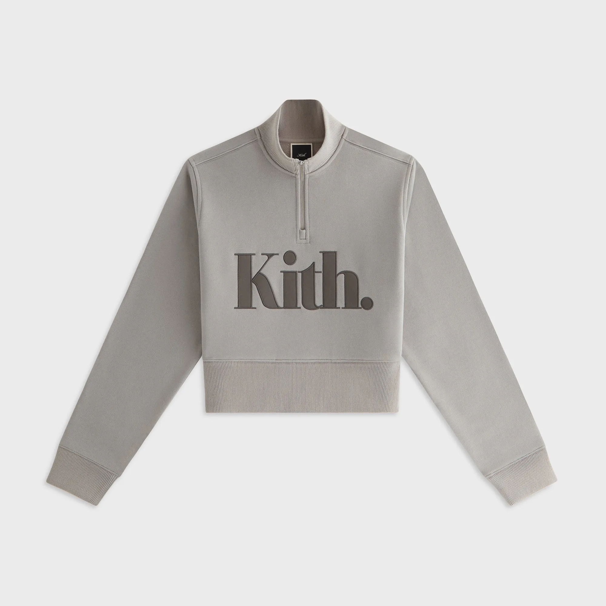product market share sequin Kith Women Hunter II Punctuated Logo Quarter Zip - Storm
