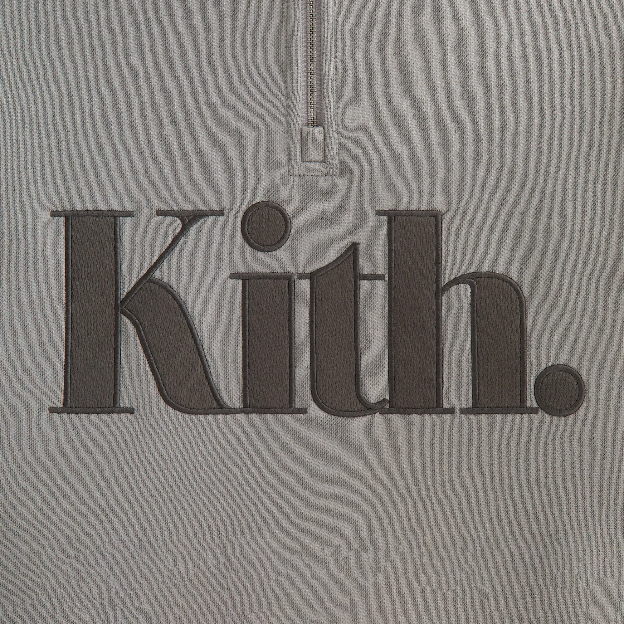 product urban style quotient product duck cloth ruggedness Kith Women Hunter II Punctuated Logo Quarter Zip - Storm