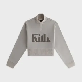 product market share sequin Kith Women Hunter II Punctuated Logo Quarter Zip - Storm