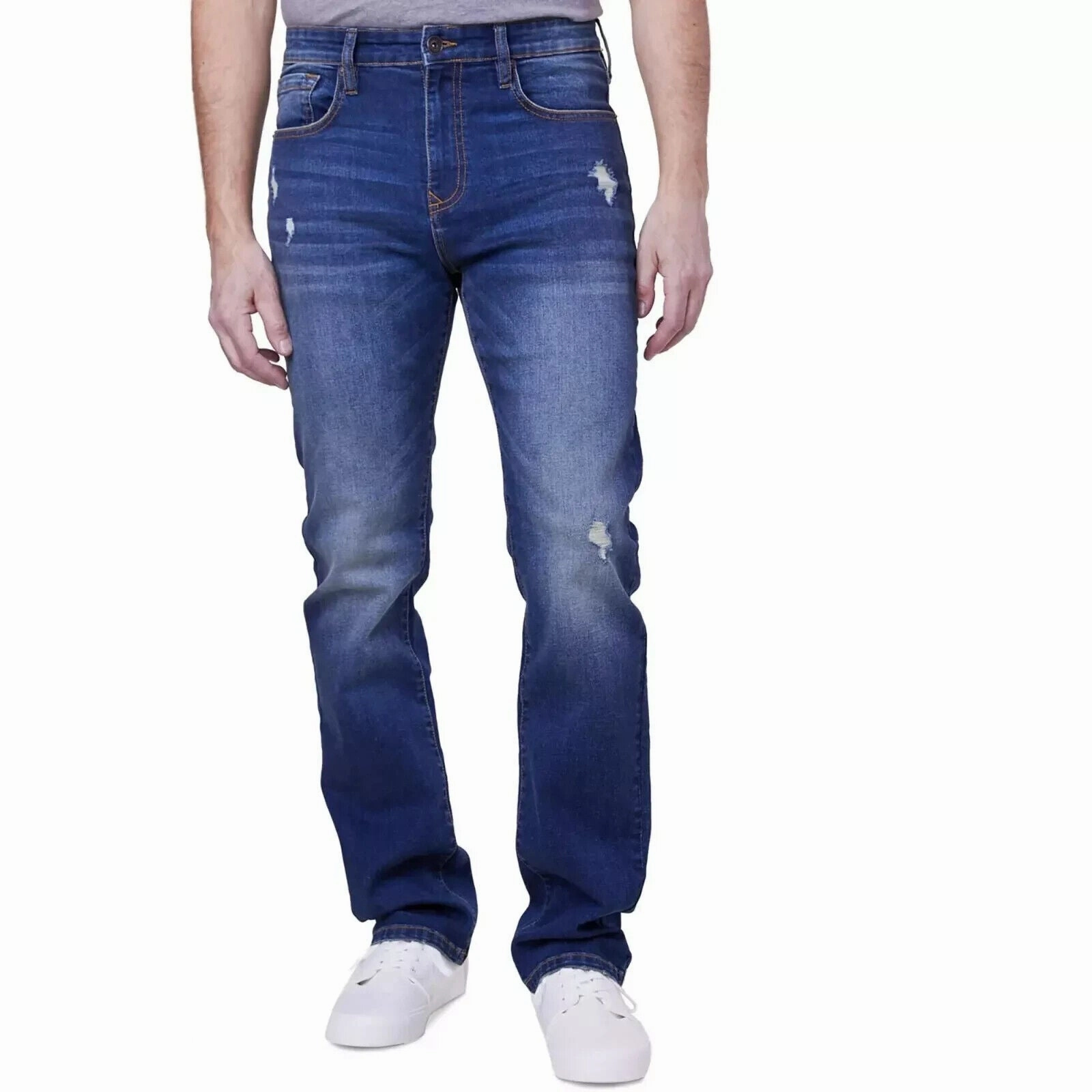 Lazer ML83593 Jeans Mens 34x30 Blue Cotton Denim Distressed Straight Leg APP1125 Smooth Lightweight