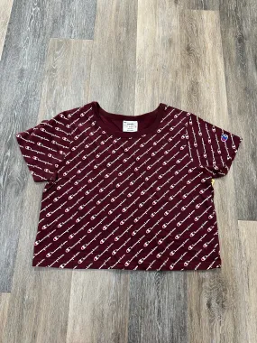 Athletic Top Short Sleeve By Champion In Red, Size: M Breathable Construction FlexibleCuffs