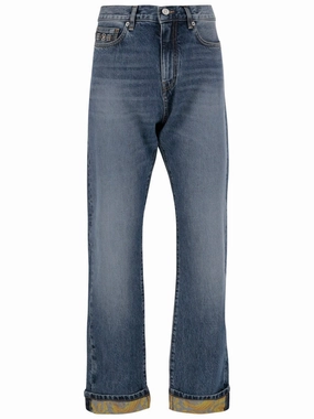 Holiday Vibes Date Night Lightweight Stretch Cotton Denim Jeans With Baroque Pattern