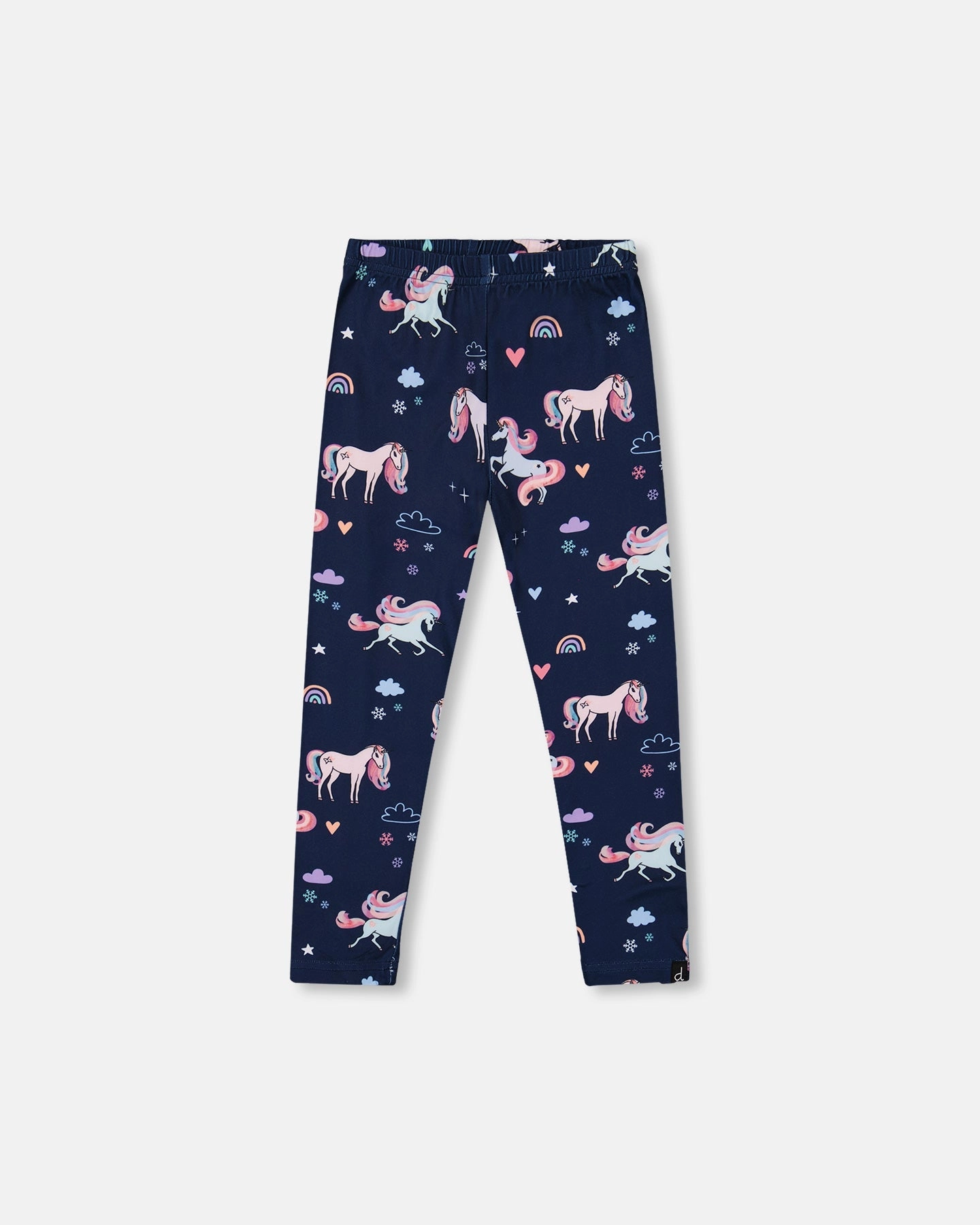SmoothZipper All Day Fit Stretch Jersey Leggings Navy Unicorn Print