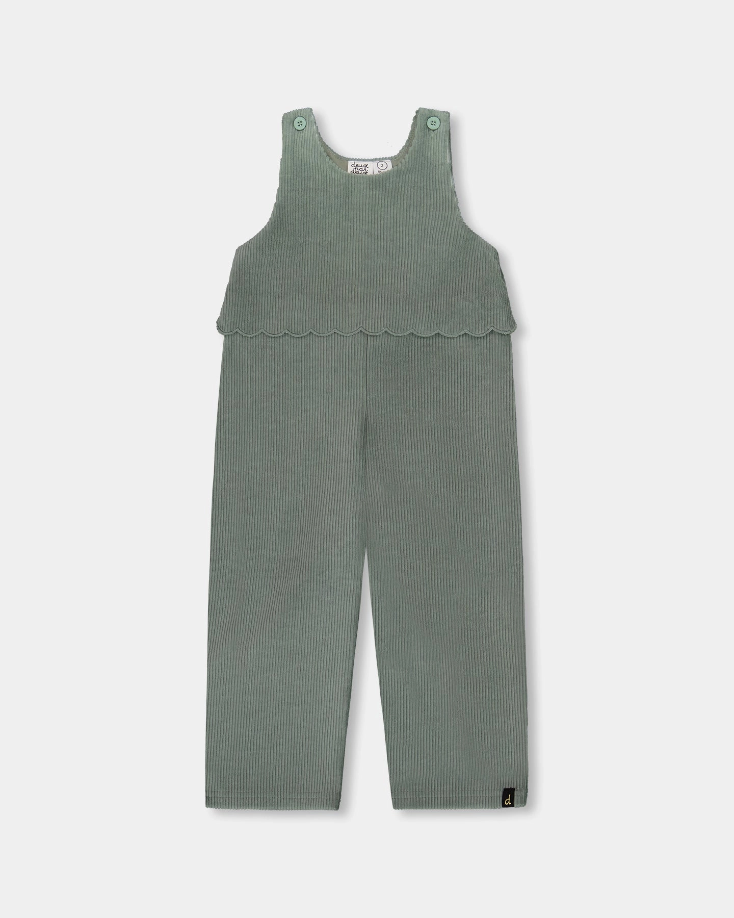 Core Cut Stretch Velour Faux-Layered Overalls Jade Green