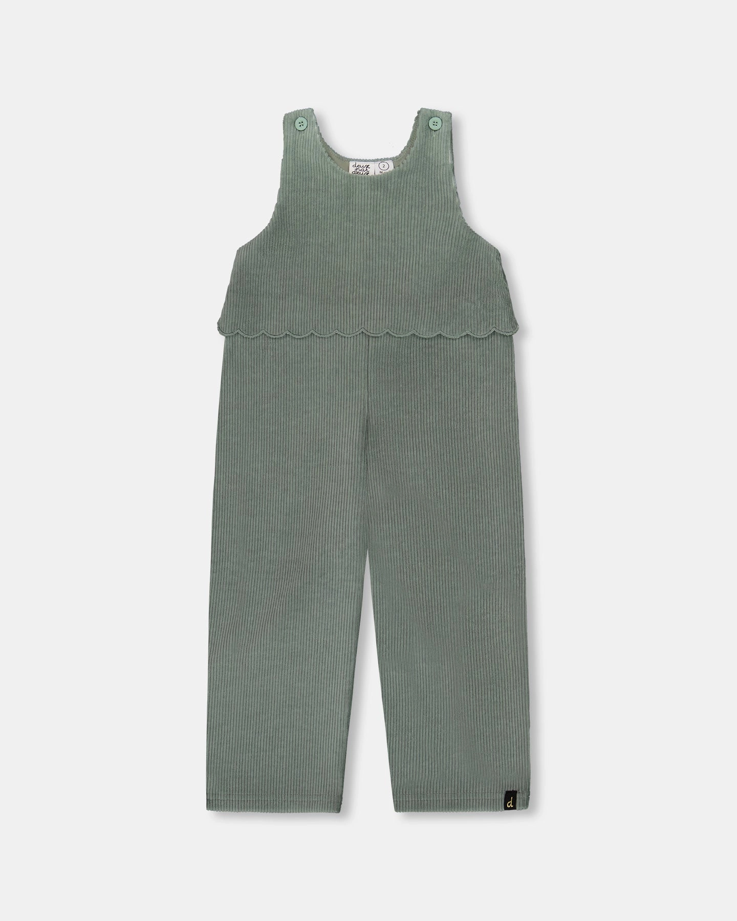 Casual Edge Smart Wear Stretch Velour Faux-Layered Overalls Jade Green