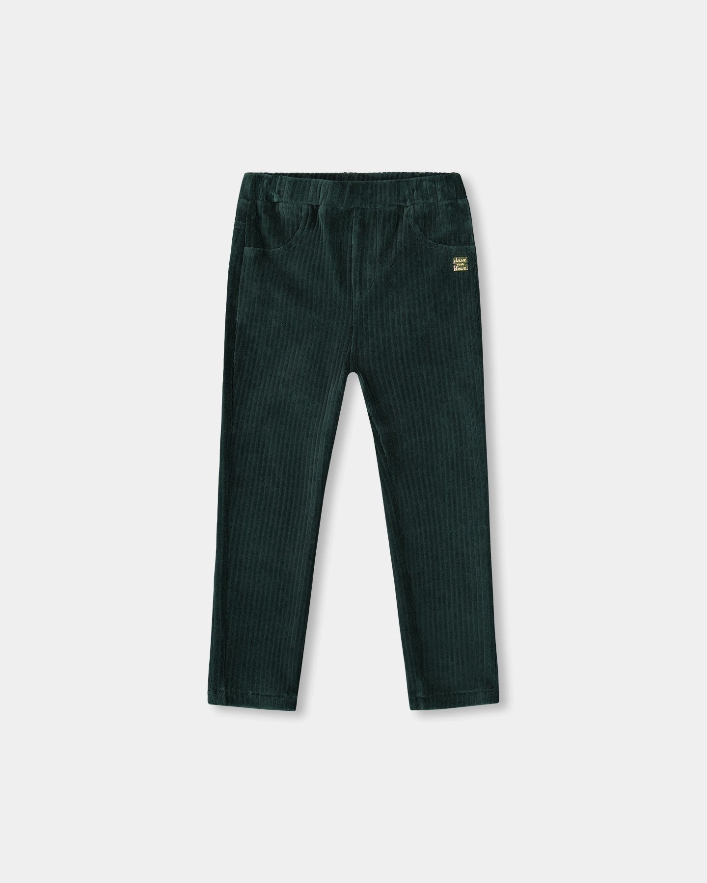 Stain Repellent Coating Stretch Velour Rib Treggings Dark Green