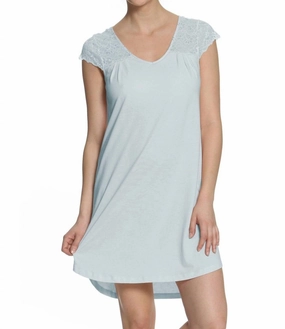 Layered construction Amber Short Sleeve Sleepshirt In Blue Pearl