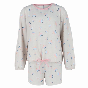 Women's Plus Size Stars Long Sleeve Short Set Eco Friendly Design Airflow Optimized Texture