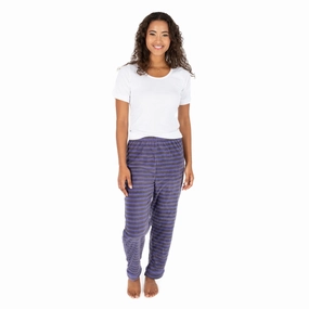 Flexible Stretch Fabric Womens Fleece Pajama Pants Striped