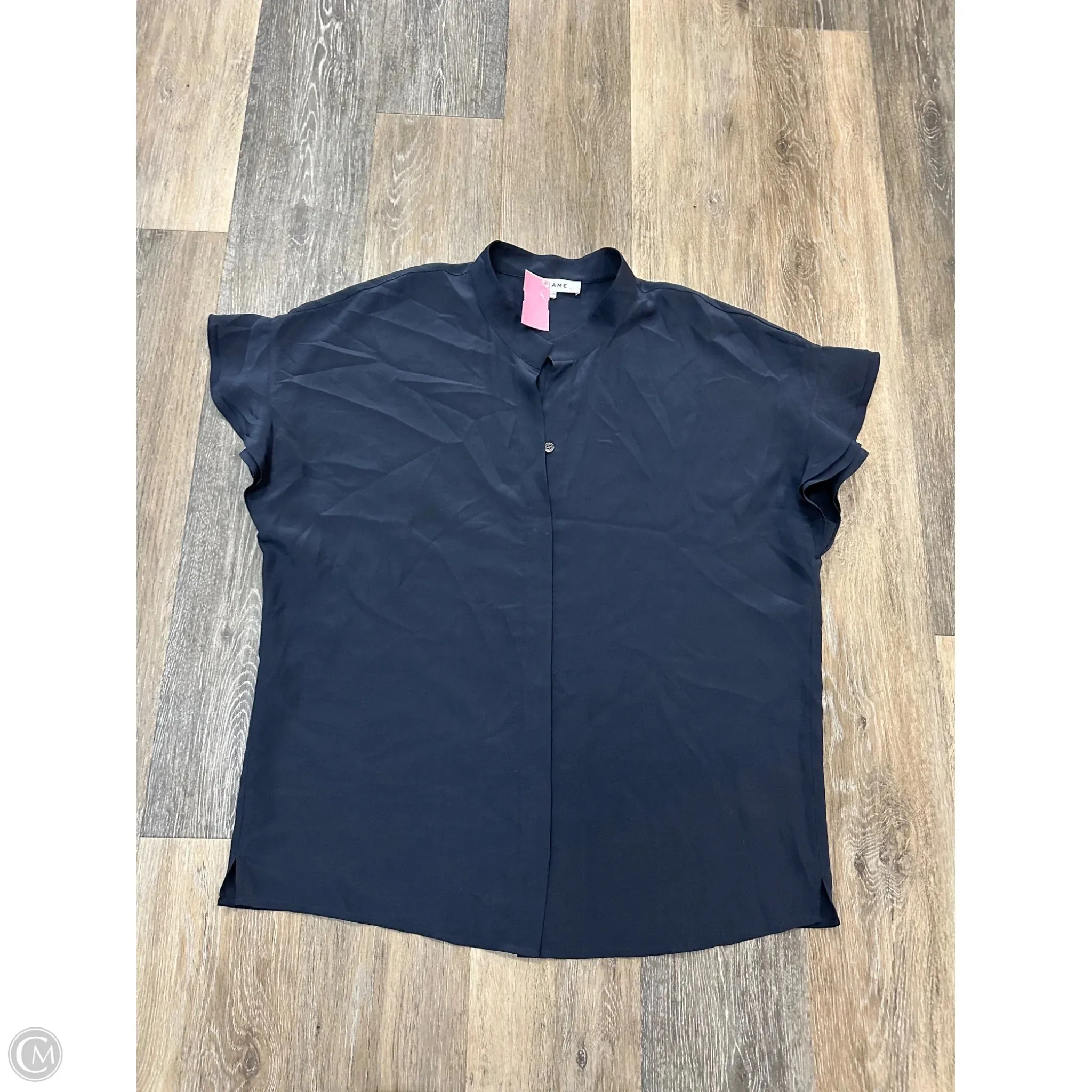 Blouse Designer By Frame In Navy, Size: L Flattering Drape