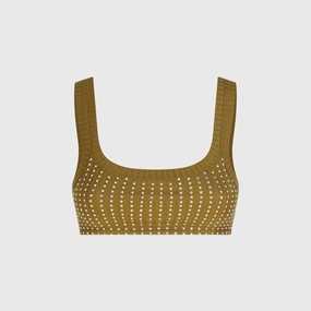 The Attico Bra - Military Green Form-Fit Designers Ultra Minimal