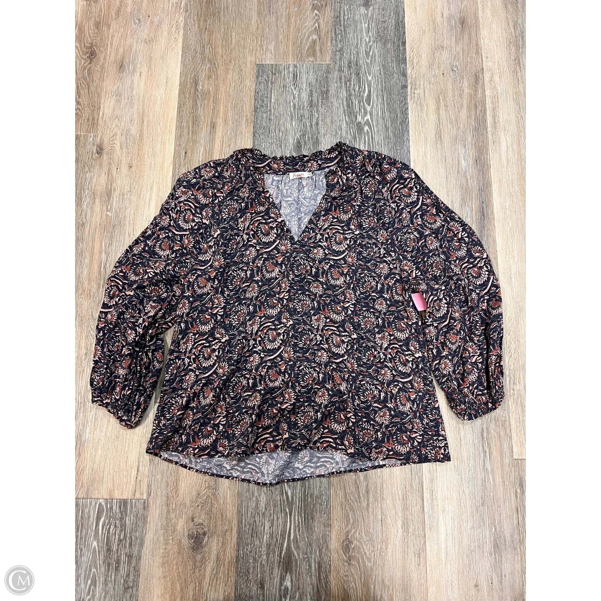 Blouse Long Sleeve By Faherty In Multi-colored, Size: S MultiPocket Configuration MoistureControl